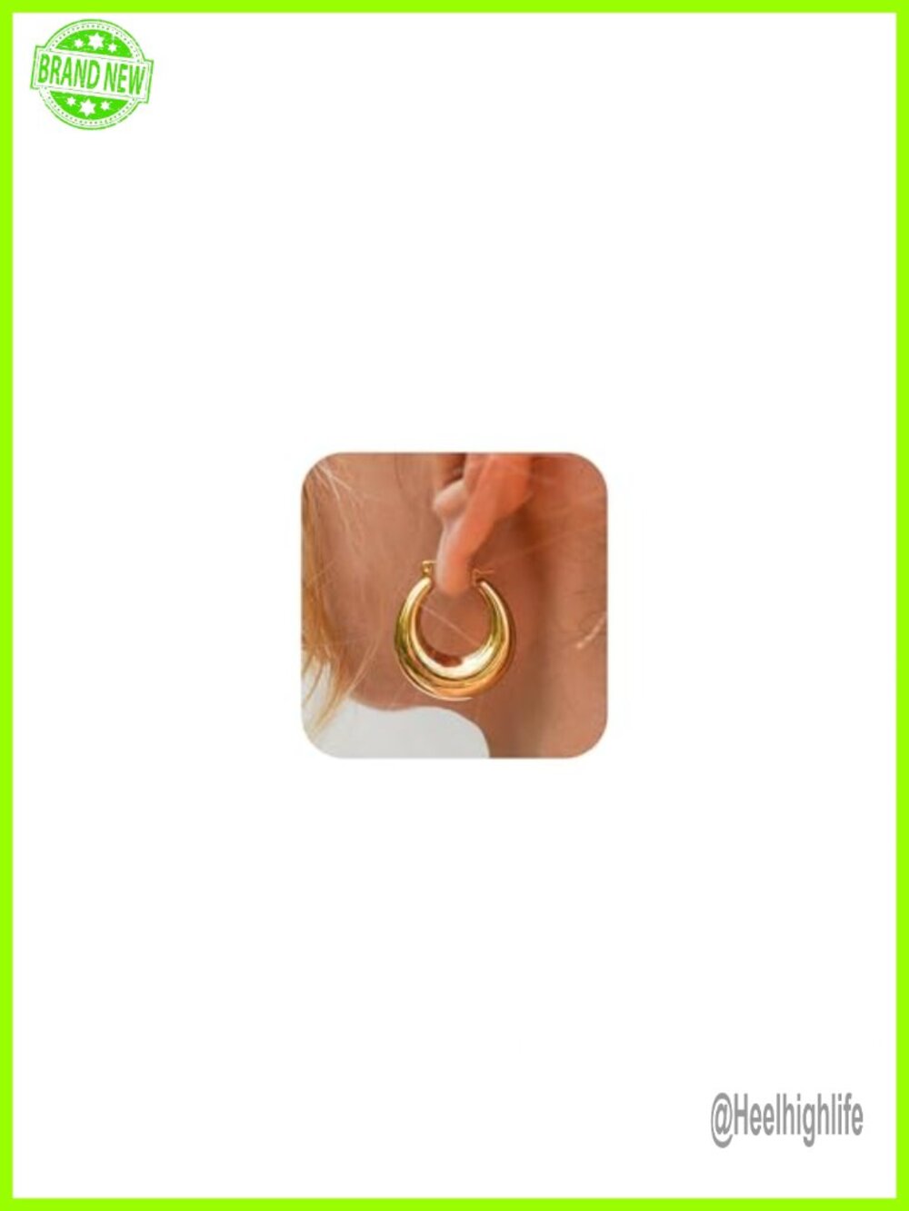 Chunky 14k Gold Plated Hoop Earrings Non Tarnish Hypoallergenic Trendy